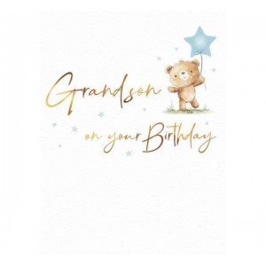 Card Birthday Grandson Bear Balloons