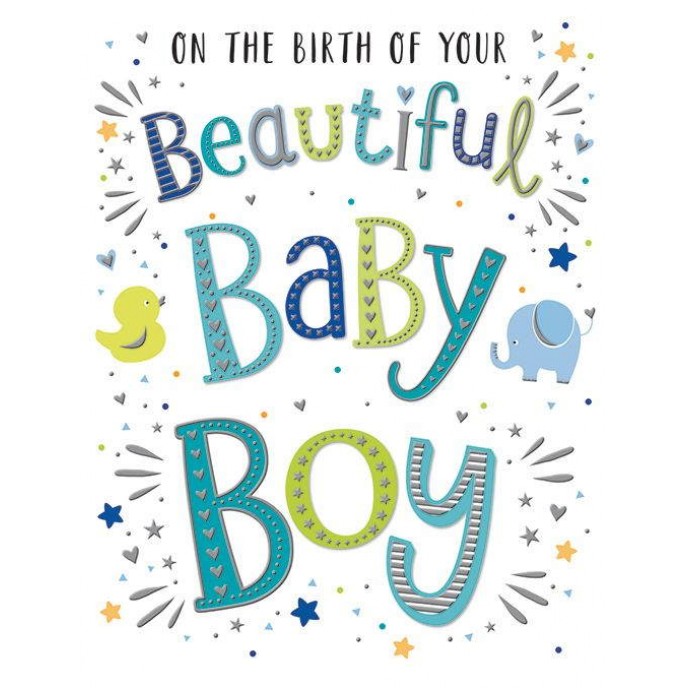 Card Birth of your Beautiful Baby Boy