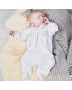 Dandelion Velour Smock Sleepsuit Baby Bear White