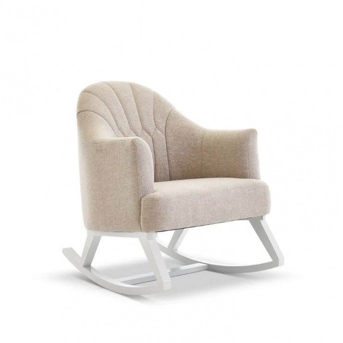 Obaby Rocking Chair Round Back White Oatmeal Cushion Obaby Rocking Chair Round Back White Oatmeal Cushion