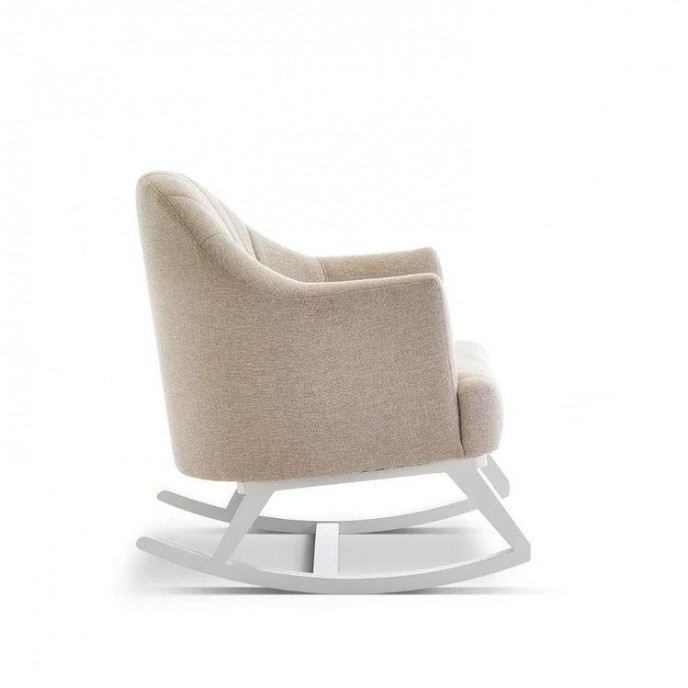 Obaby Rocking Chair Round Back White Oatmeal Cushion Obaby Rocking Chair Round Back White Oatmeal Cushion
