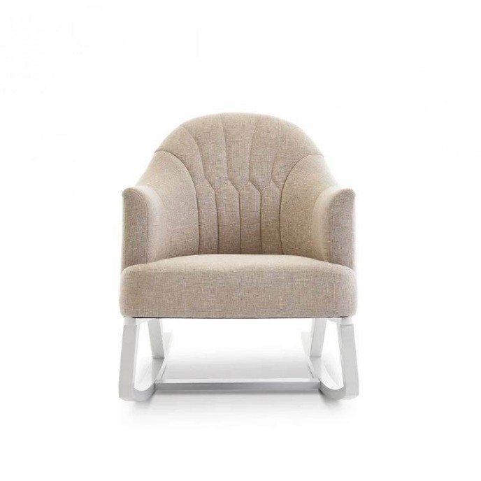 Obaby Rocking Chair Round Back White Oatmeal Cushion Obaby Rocking Chair Round Back White Oatmeal Cushion