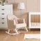 Obaby Rocking Chair Round Back White Oatmeal Cushion