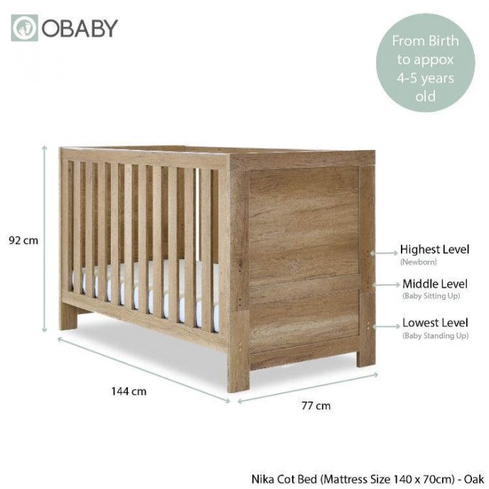 Obaby Cotbed Nika Oak Obaby Cotbed Nika Oak