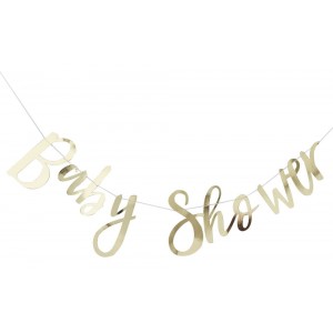 Baby Shower Banner Gold 