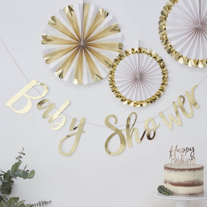 Baby Shower Banner Gold Baby Shower Banner Gold
