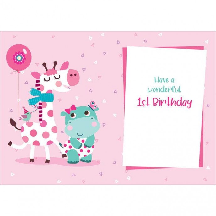 Card Birthday 1 Today Giraffe Girl Card Birthday 1 Today Giraffe Girl