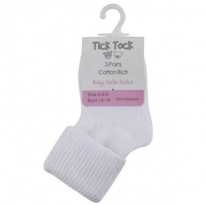 Tick Tock Socks 3pk White