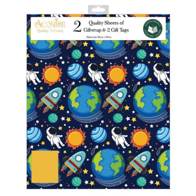 Wrapping Paper Sheets and Gift Tags Space Wrapping Paper Sheets and Gift Tags Space