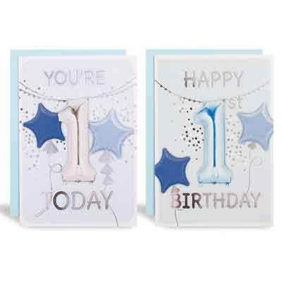 Card Birthday 1 Today Balloon Boy