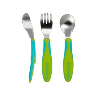 Vital Baby Metal Big Kid Cutlery Set Pop Green