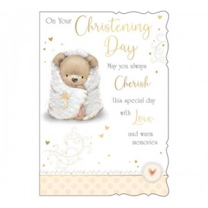 Card Christening Day Bear