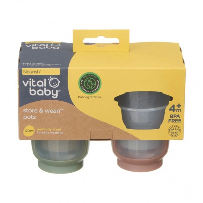 Vital Baby Store and Wean Pots 120ml 4pk Vital Baby Store and Wean Pots 120ml 4pk