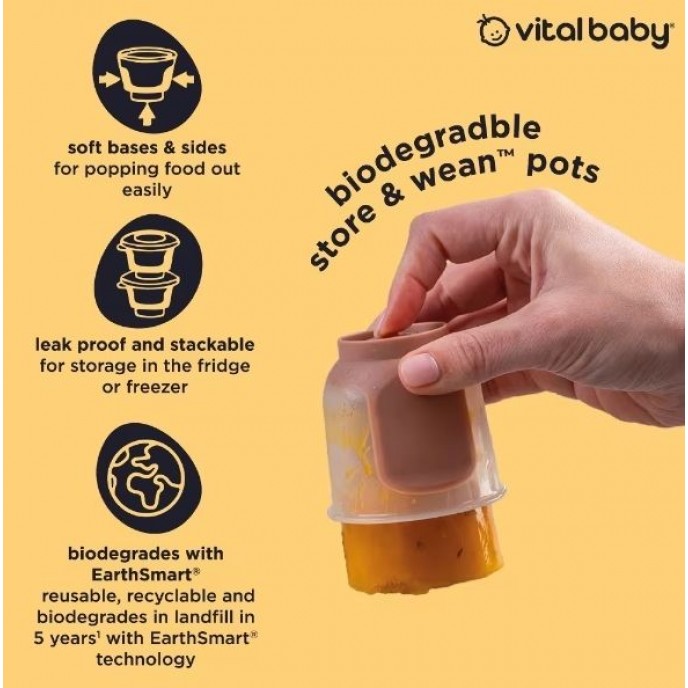 Vital Baby Store and Wean Pots 120ml 4pk Vital Baby Store and Wean Pots 120ml 4pk