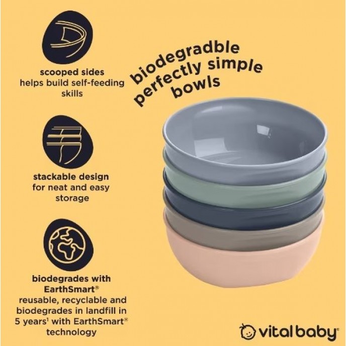 Vital Baby Perfectly Simple Bowls 5pk Vital Baby Perfectly Simple Bowls 5pk