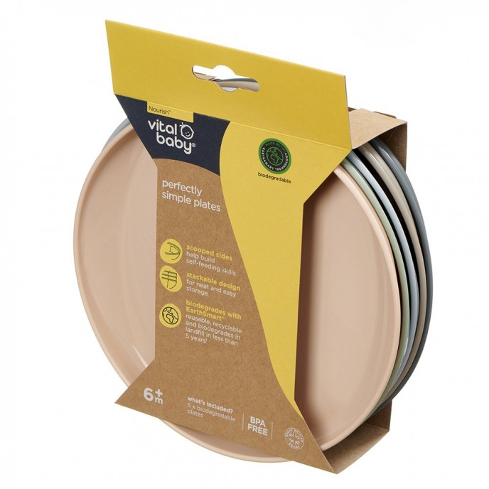 Vital Baby Perfectly Simple Plates 5pk Vital Baby Perfectly Simple Plates 5pk
