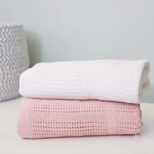 Baby Elegance Cellular Blanket 2pk Pink White