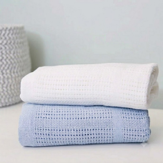 Baby Elegance Cellular Blanket 2pk Blue White