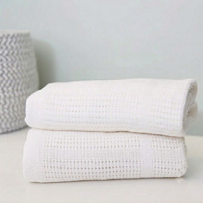 Baby Elegance Cellular Blanket 2pk White