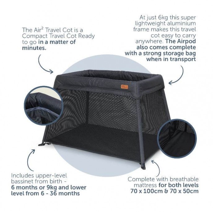 Baby Elegance Travel Cot Air2