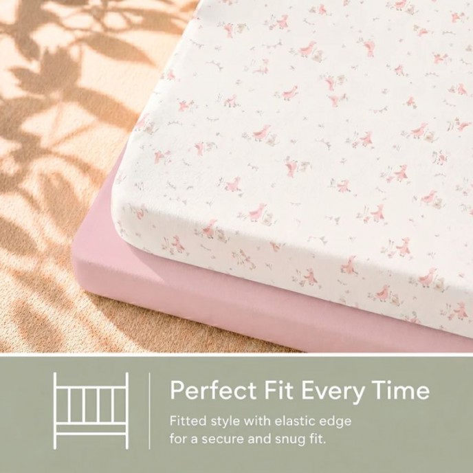 Baby Elegance Fitted Sheets Cot 2pk Little Ducks