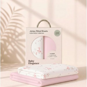 Baby Elegance Fitted Sheets Cot 2pk 60x120cm Little Ducks