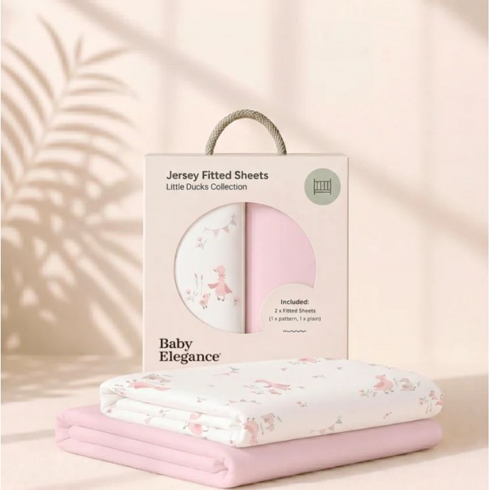 Baby Elegance Fitted Sheets Cot 2pk Little Ducks