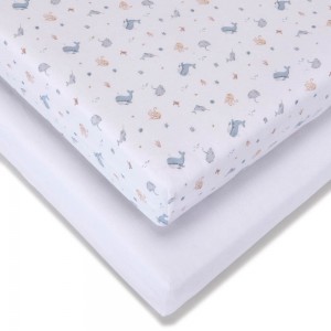 Baby Elegance Fitted Sheets Travel Cot/Co-Sleeper 2pk Sea Baby Elegance Fitted Sheets Travel Cot/Co-Sleeper 2pk Sea