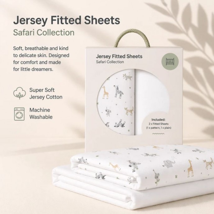 Baby Elegance Fitted Sheets Crib 2pk Safari Baby Elegance Fitted Sheets Crib 2pk Safari