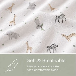 Baby Elegance Fitted Sheets Travel Cot/Co-Sleeper 2pk 70x100cm Safari