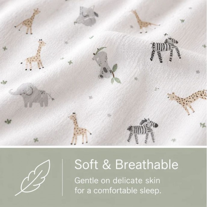 Baby Elegance Fitted Sheets Cot 2pk Safari Baby Elegance Fitted Sheets Cot 2pk Safari