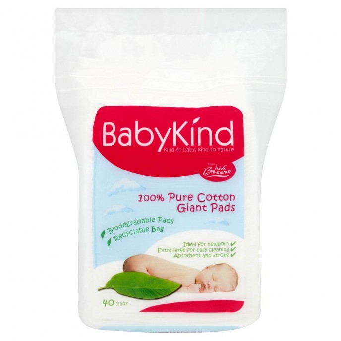 Baby Kind Cotton Wool Giant Square Pads 40pc Baby Kind Cotton Wool Giant Square Pads 40pc