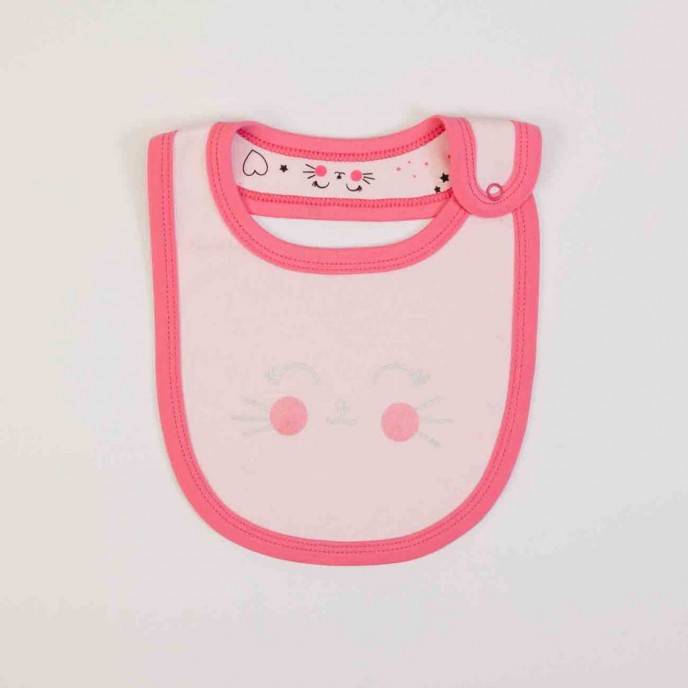 Newborn Set Organic Cotton 3pc Pink Cat 0m