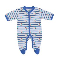 Babygrow Organic Cotton Blue Striped Flower 0m