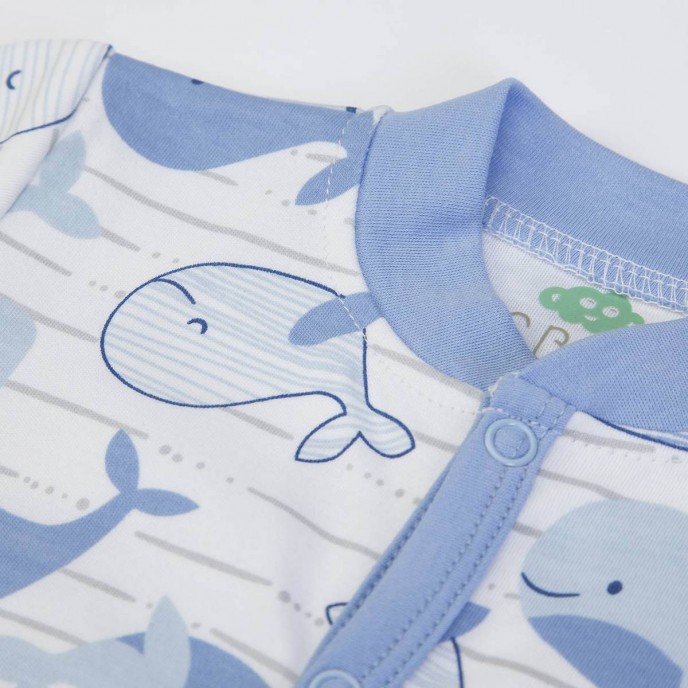 Babygrow Organic Cotton Blue Whale 1m Babygrow Organic Cotton Blue Whale 1m