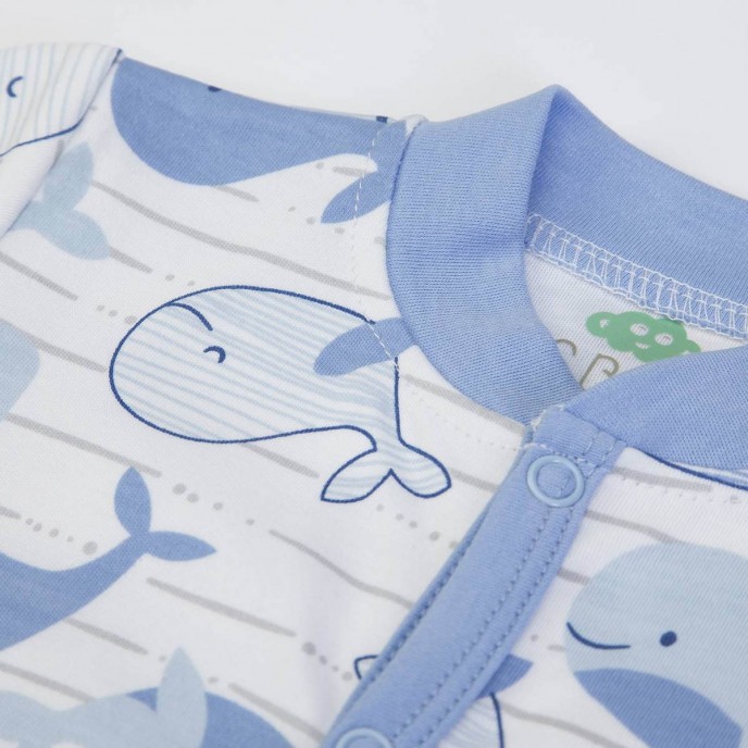 Babygrow Organic Cotton Blue Whale 1m