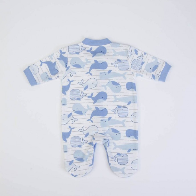Babygrow Organic Cotton Blue Whale 1m Babygrow Organic Cotton Blue Whale 1m
