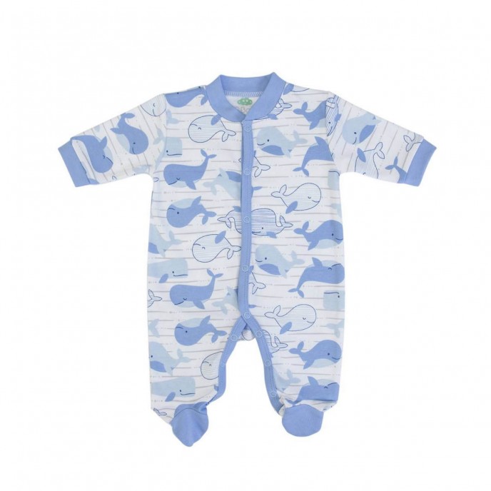 Babygrow Organic Cotton Blue Whale 1m