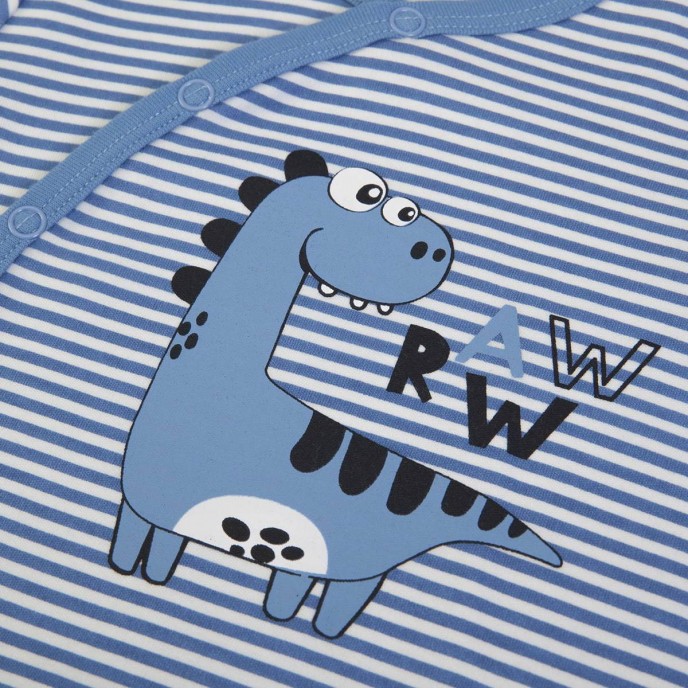 Babygrow Organic Cotton Stripe Dino 1m Babygrow Organic Cotton Stripe Dino 1m
