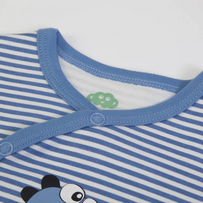Babygrow Organic Cotton Stripe Dino 1m Babygrow Organic Cotton Stripe Dino 1m