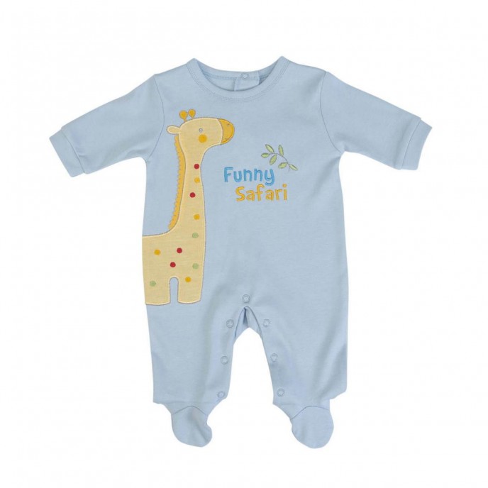 Babygrow Organic Cotton Funny Safari Blue 1m