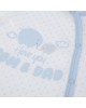 Babygrow Cotton Blue Trim Love You Mum & Dad 1m Babygrow Cotton Blue Trim Love You Mum & Dad 1m