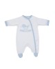 Babygrow Cotton Blue Trim Love You Mum & Dad 1m