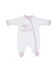 Babygrow Cotton Pink Trim Love You Mum & Dad 1m