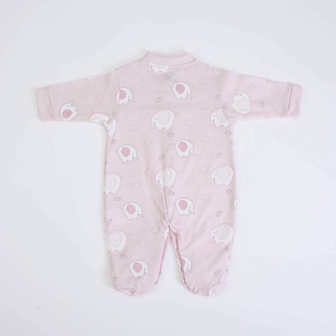 Babygrow Cotton Pink Elephants 0m Babygrow Cotton Pink Elephants 0m