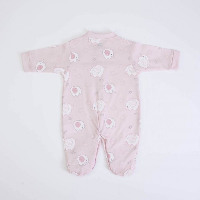 Babygrow Cotton Pink Elephants 0m