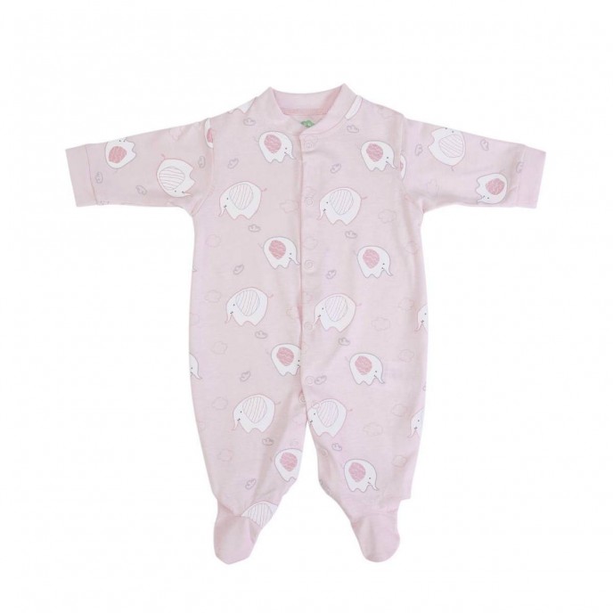 Babygrow Cotton Pink Elephants 0m