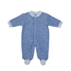 Babygrow Organic Velour Blue Dino 1m Babygrow Organic Velour Blue Dino 1m