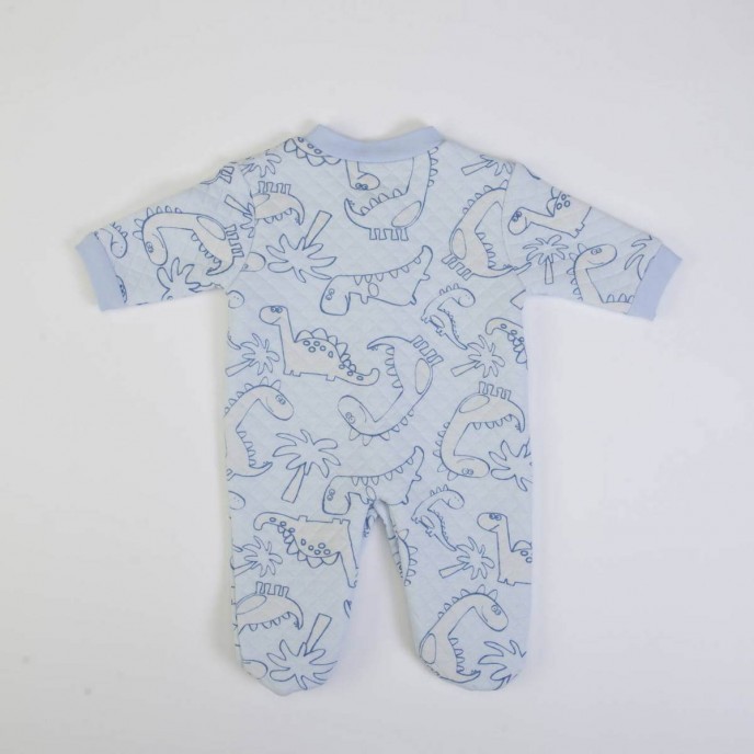 Babygrow Organic Cotton Padded Blue Dino 0m Babygrow Organic Cotton Padded Blue Dino 0m