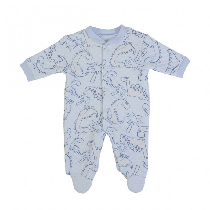 Babygrow Organic Cotton Padded Blue Dino 0m